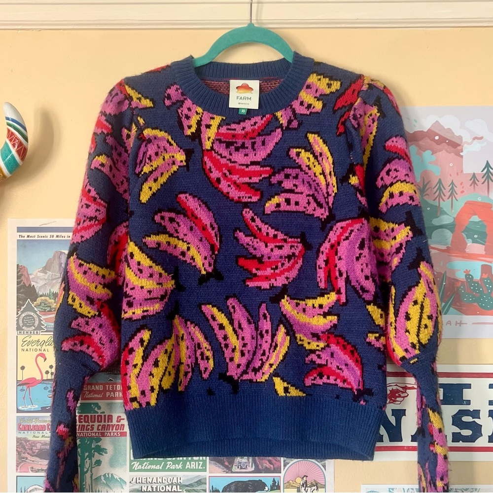 Farm Rio Banana Bunch Sweater